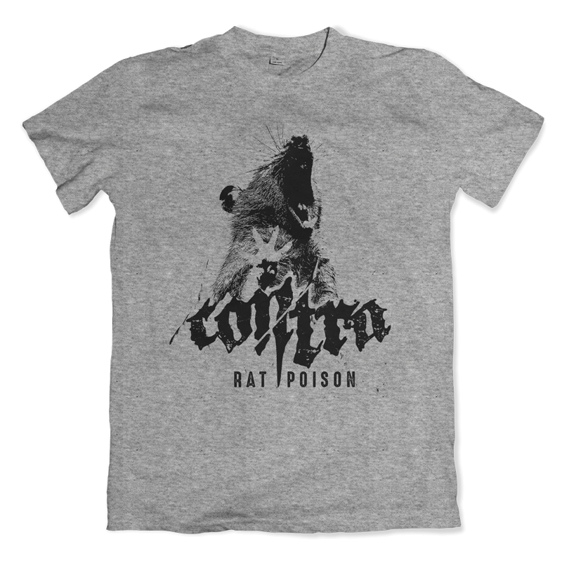 CONTRA RatPoison t shirt mockup grey